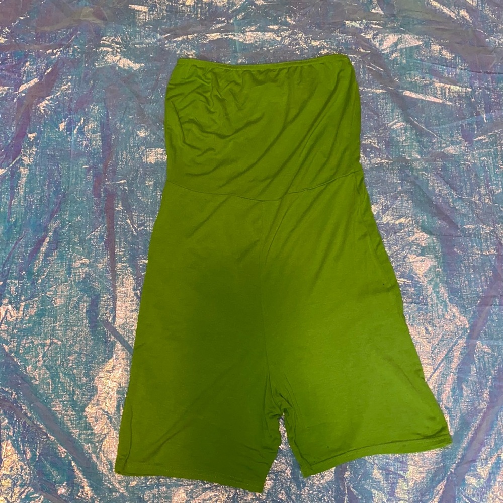 Missguided bandeau lime green romper